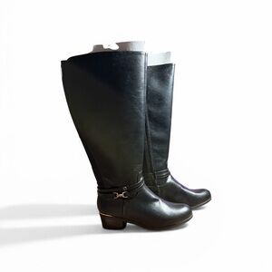 NWT Liz Claiborne Sleek Black Riding Boots